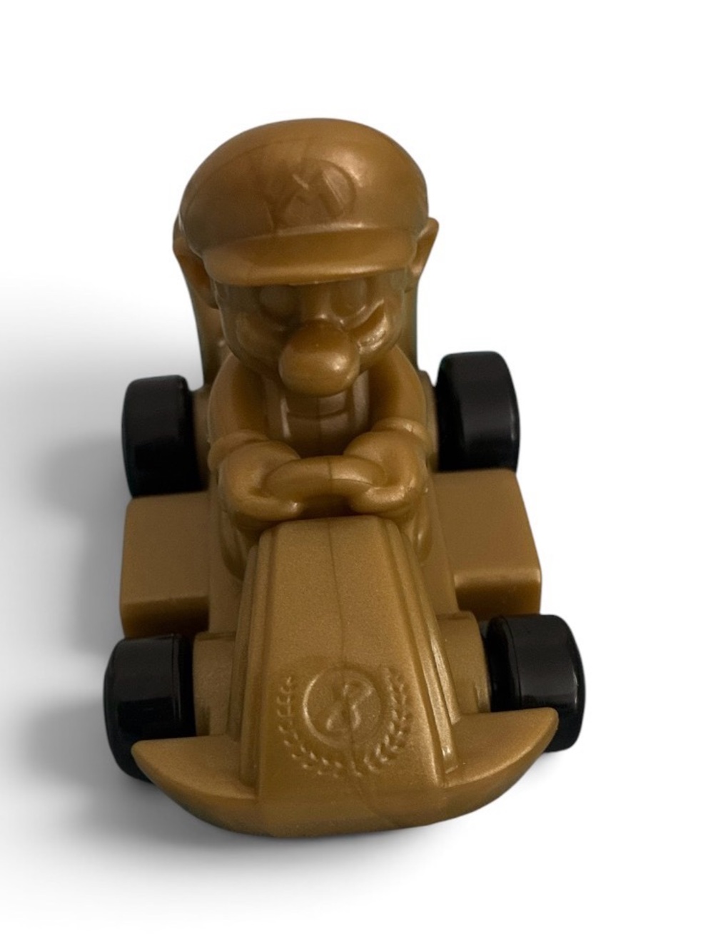 Nintendo Gold Mario Kart Toy with Black Wheels